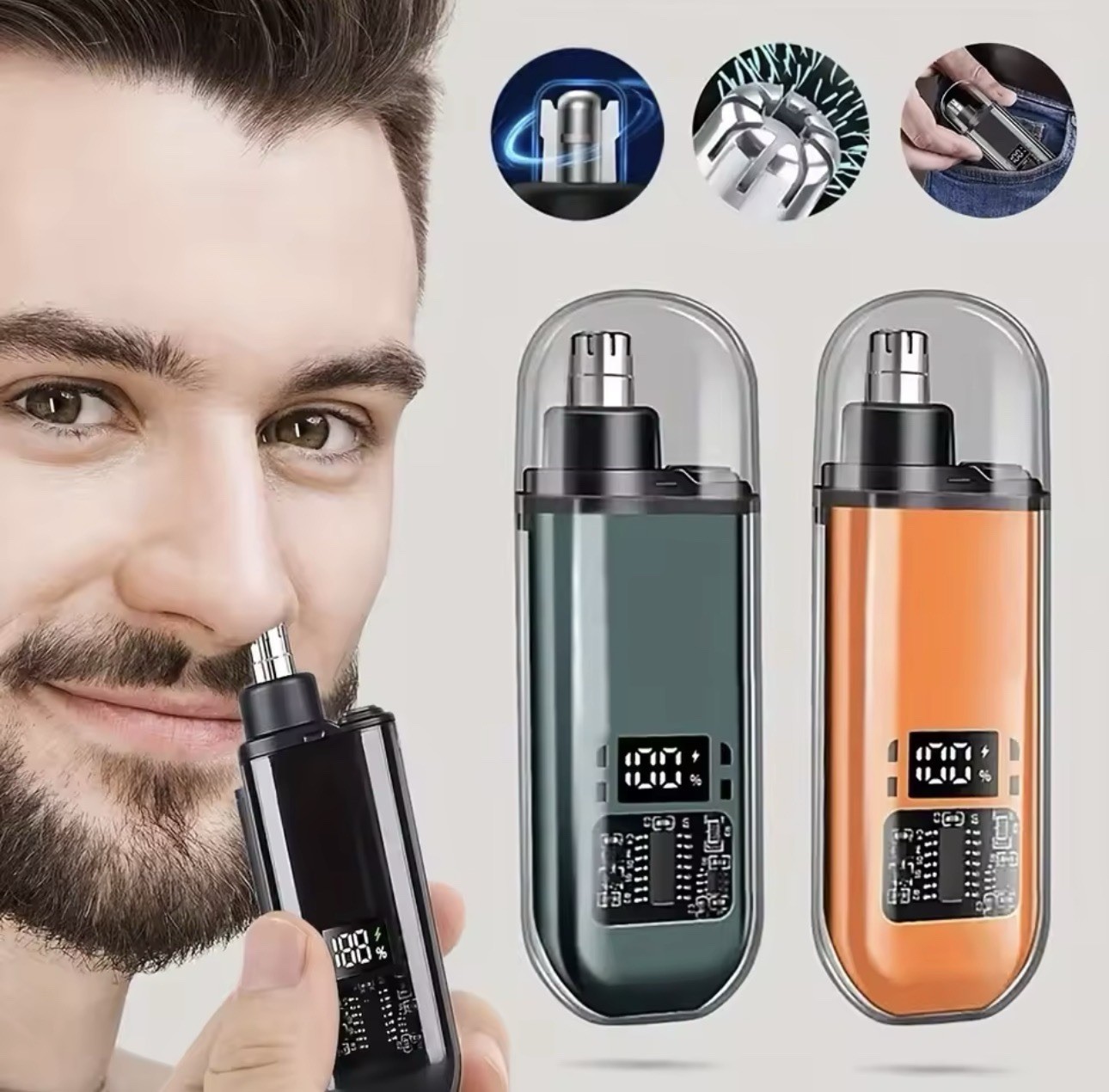 USB Rechargeable Nose Ear Hair Trimmer Electric Facial Groomer for Men And Women