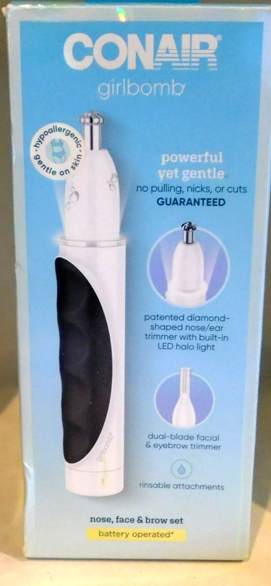 Conair Girlbomb Nose Ear Face & Brow Trimmer Set w/ LED Light