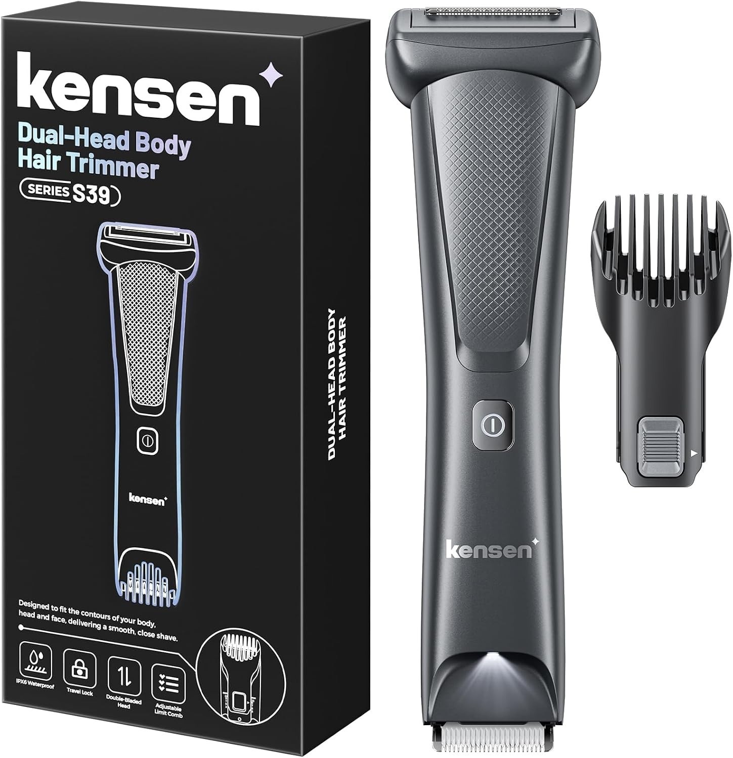 Cordless Electric Body Shaver with Ceramic Blades & 100-Minute Runtime
