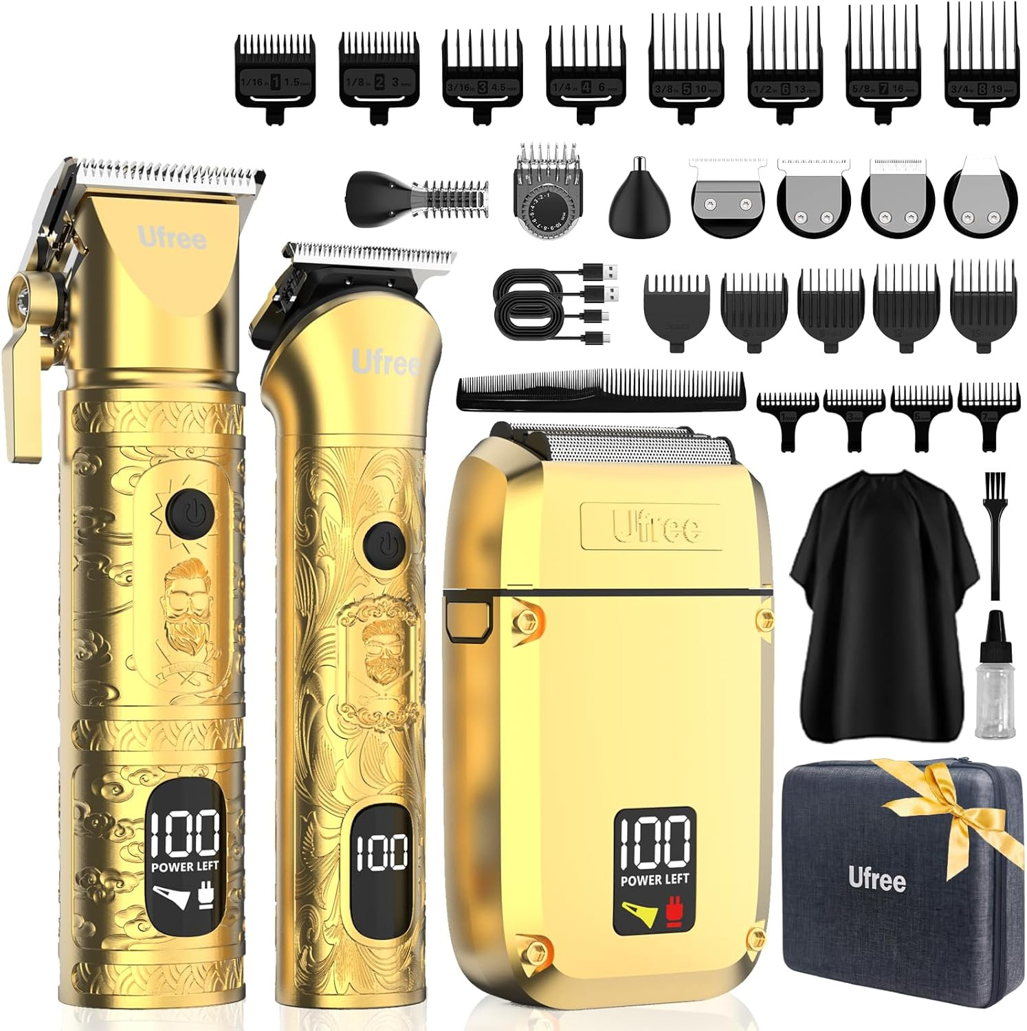 8 in 1 Professional Hair Cutting Kit, Hair Clippers for Men, Cordless Clippers a