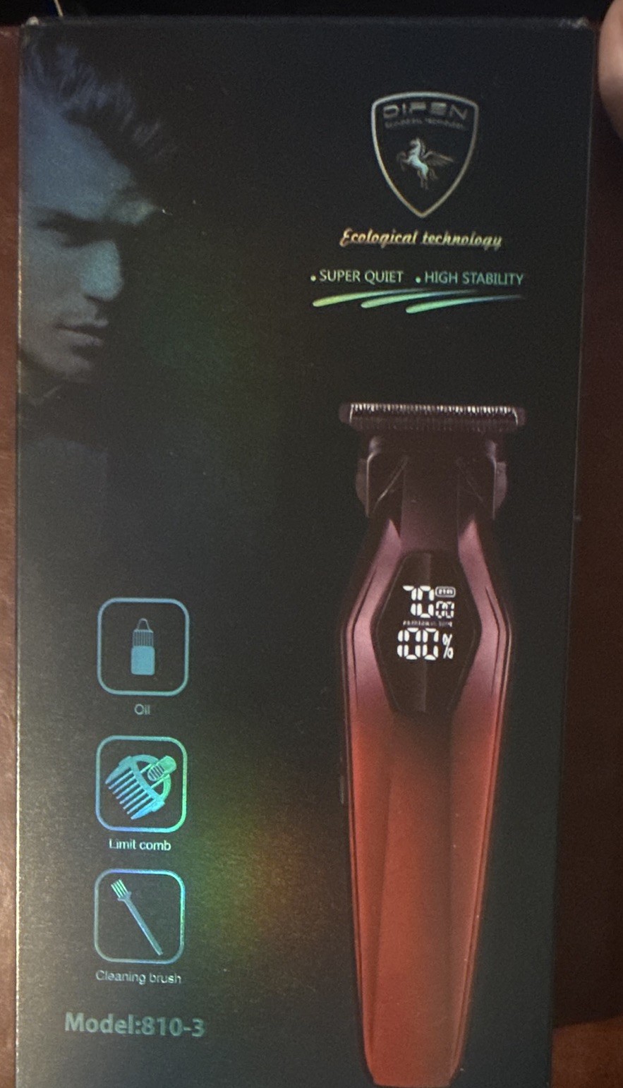 Difen 810-3 T-Blade Hair & Beard Trimmer USB Quick Charge Red