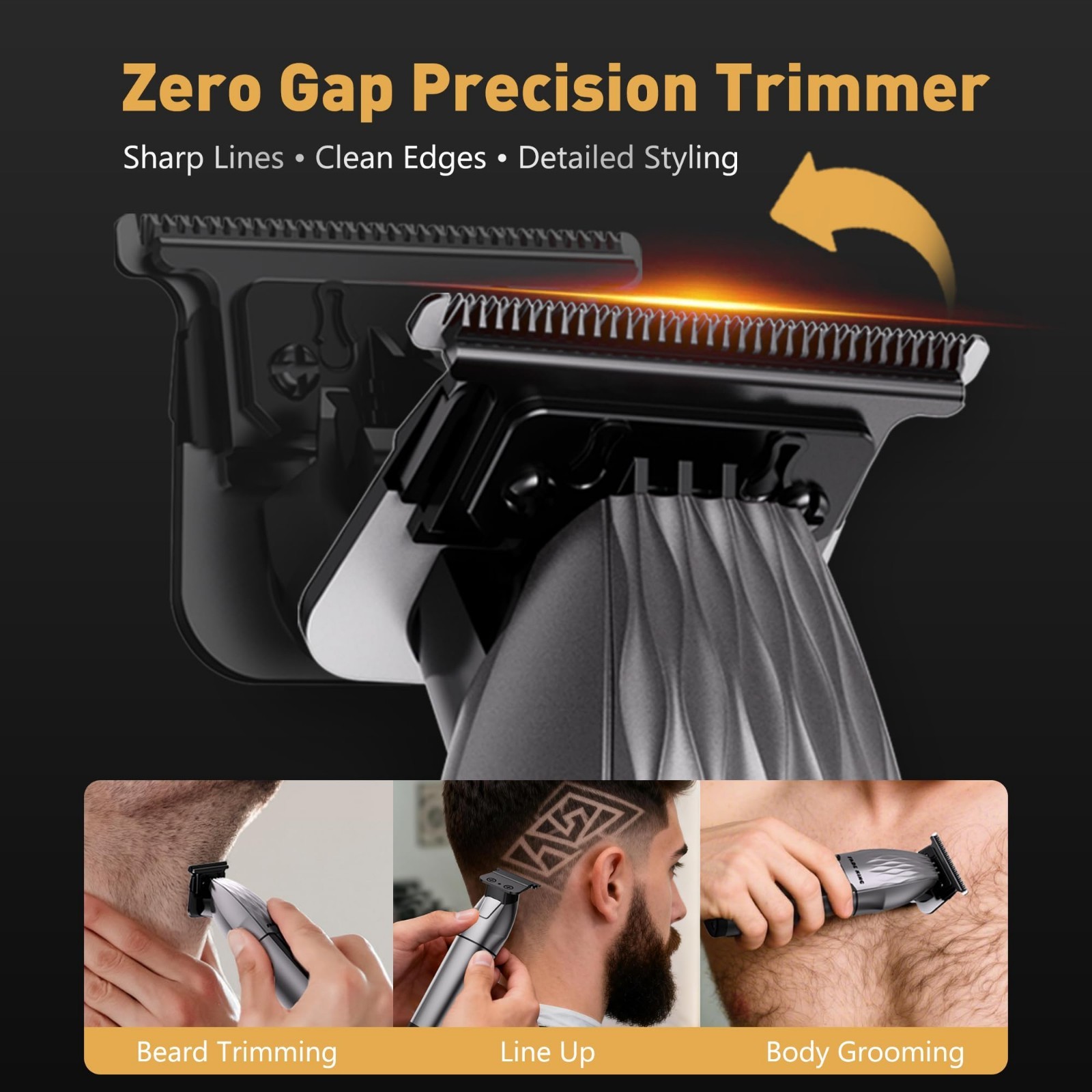 Professional Hair Clippers for Men, Cordless Beard Trimmer Kit, Zero-Gap Barber