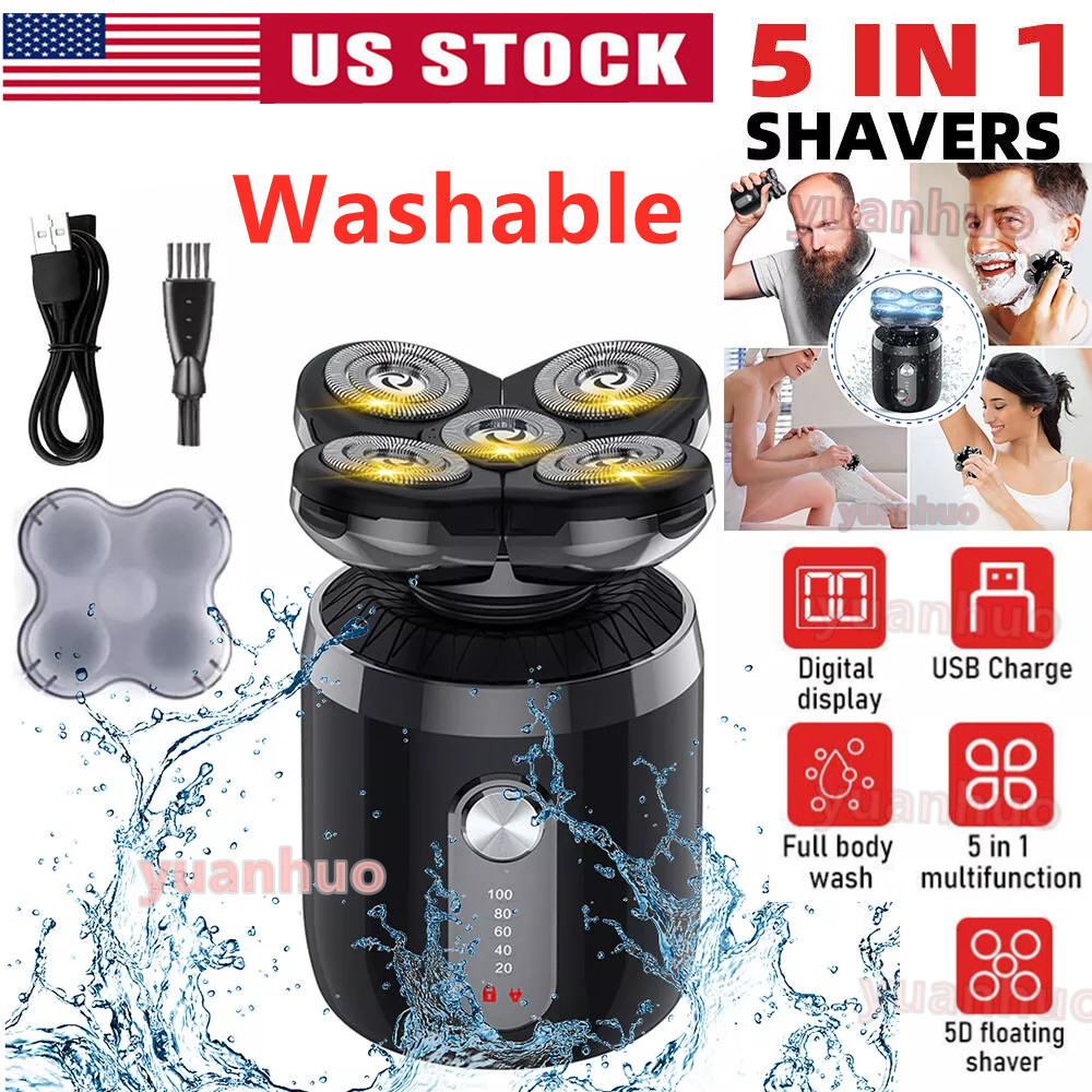 Men Electric Hair Remover Shavers Bald Head Razor Smooth Skull Wet / Dry Shaver