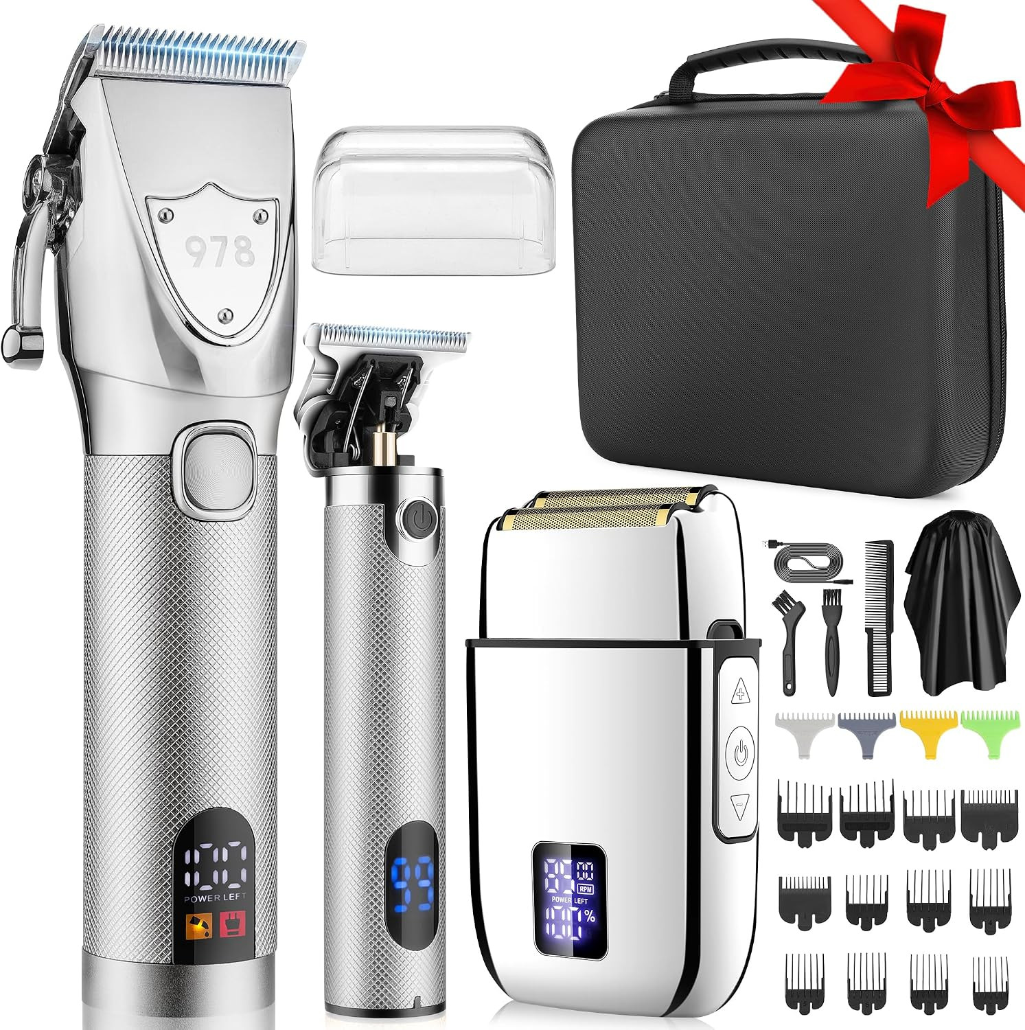 3-Piece Hair Clippers Set for Men – Rechargeable with Travel Case