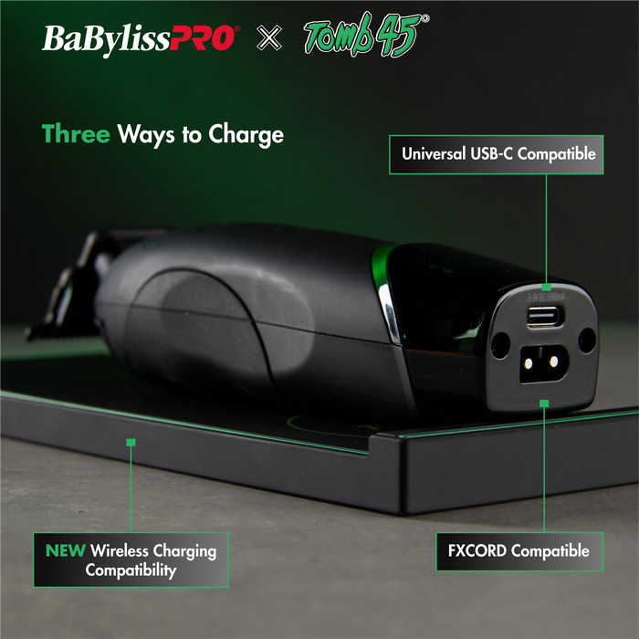 BaBylissPRO x Tomb45 Wireless-Charging Trimmer | FXT45T + Pad