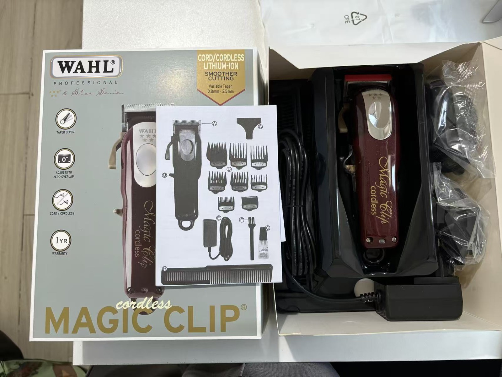 New Wahl 8148 Professional 5-Star Series Cordless Magic Clip Cord / Clipper,US