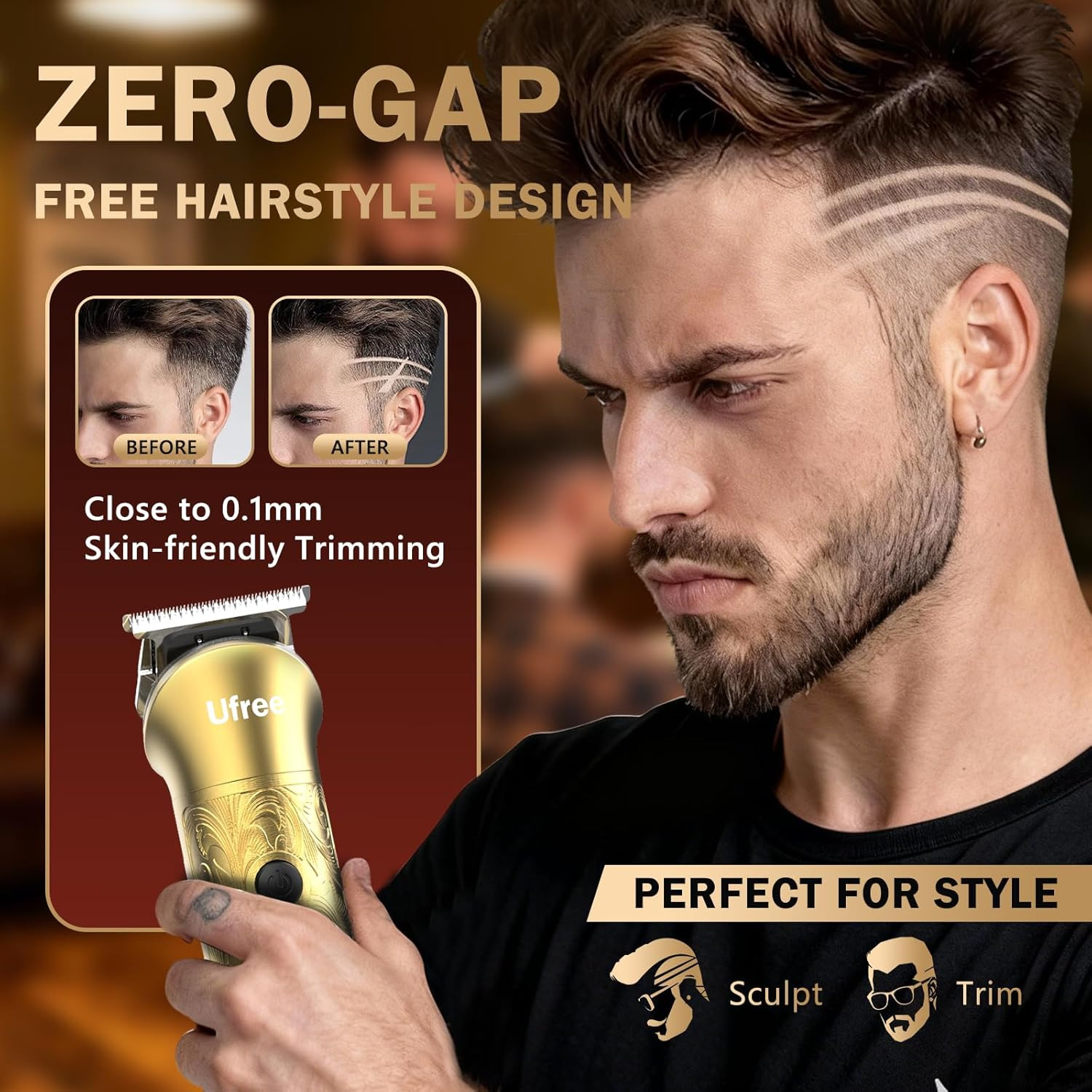 8 in 1 Professional Hair Cutting Kit, Hair Clippers for Men, Cordless Clippers a