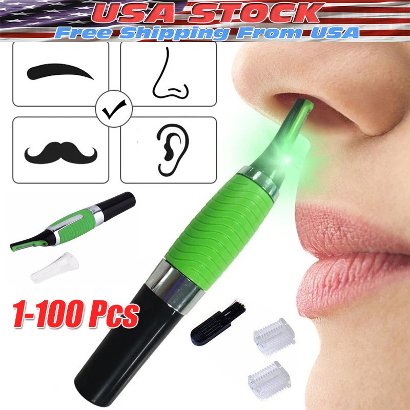 Hot Men Nose Ear Face Neck Eyebrow Hair Mustache Beard Trimmer Shaver Clipper PE