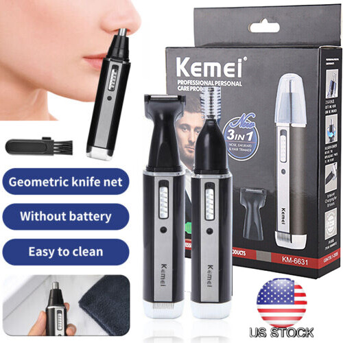 4in1 Electric Nose Ear Hair Trimmer Eyebrow Shaver Clipper Groomer Cleaner Tool