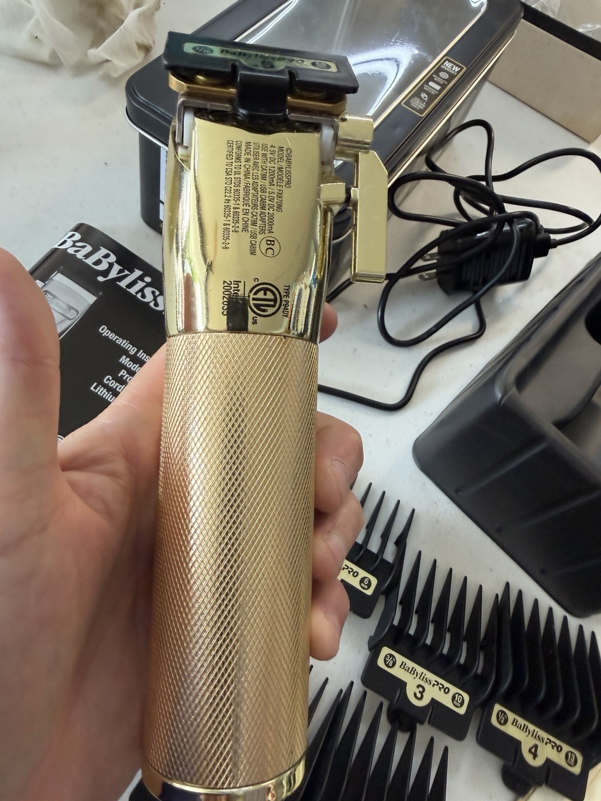 BabylissPro FX870G Cordless Lithium-Ion Adjustable Clipper – Gold – Works GREAT