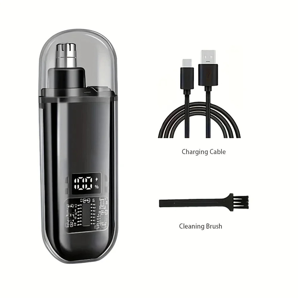 Nose Ear Hair Trimmer for Men – USB C Rechargeable Portable Fast Charge, Compact