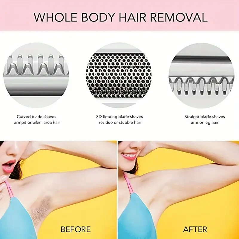 4 in 1 Women Electric Grooming Kit Body Hair Remover Nose Hair Bikini Trimmer