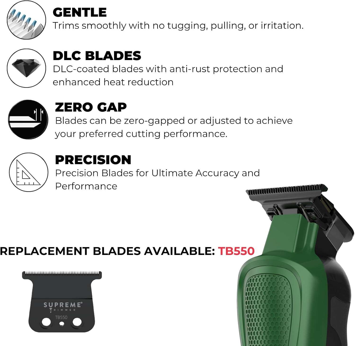 Supreme Trimmer Darkstar82 Metal Barber Trimmer w. Magnetic Vector Motor | ST800