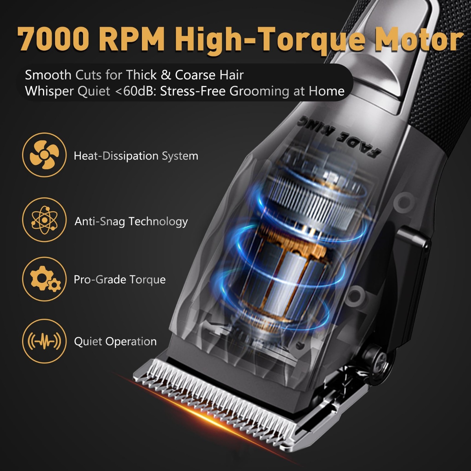 Professional Hair Clippers for Men, Cordless Beard Trimmer Kit, Zero-Gap Barber