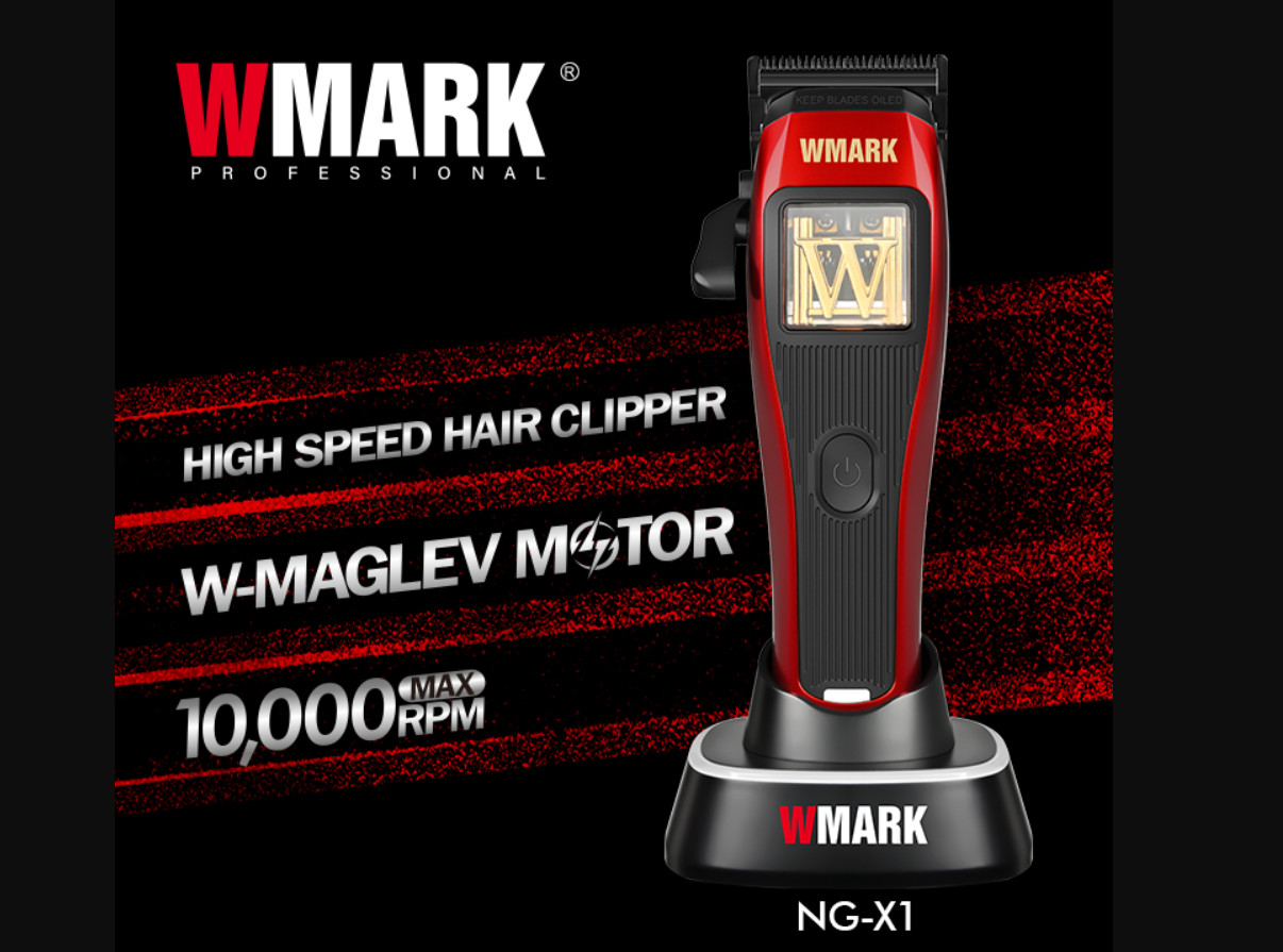Wmark NG-X1 Cordless Magnetic Motor Clipper + Magnetic Guards – Pro Hair