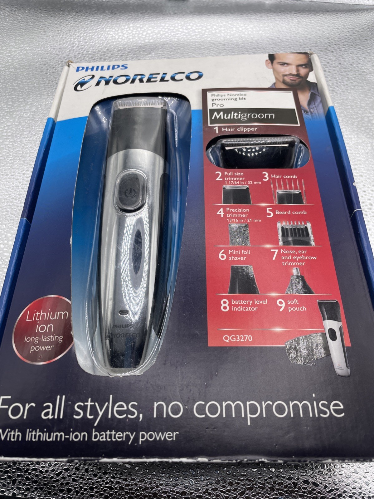 Philips Norelco QG3270 Pro Multigroom Grooming Kit In Box w/ Charger