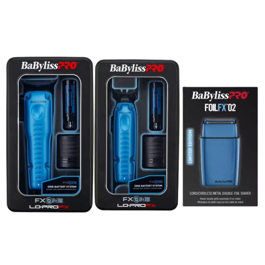 BaByliss PRO FXONE LO-PRO FX ONE BLUE Professional Clipper Trimmer Shaver Set