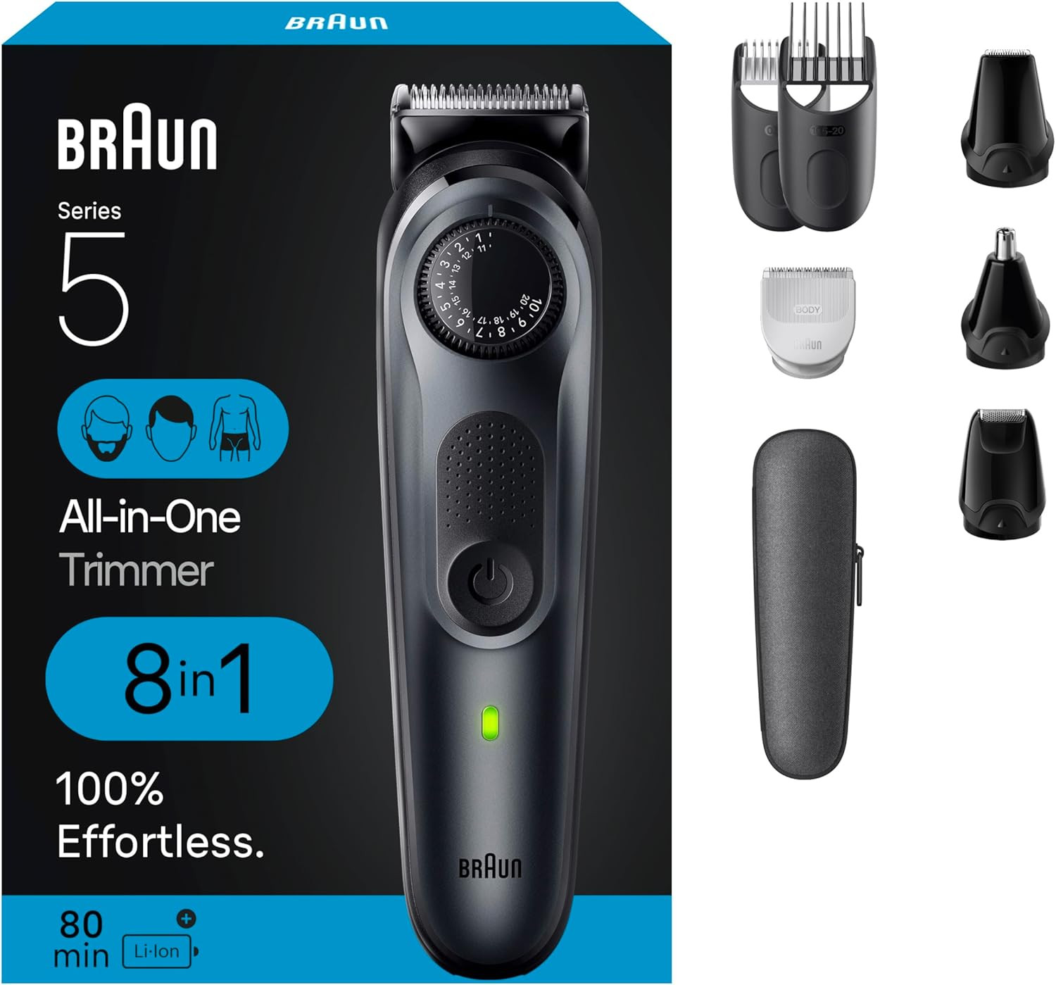 All-In-One Style Kit Series 5 5471, 8-In-1 Trimmer for Men with Beard Trimmer, B