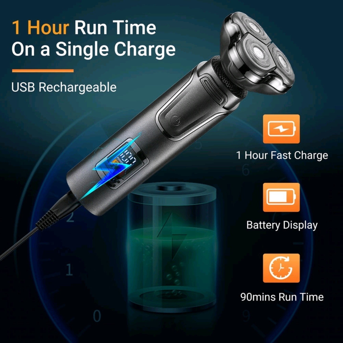 OCTMOM Electric Shavers for Men, 3-in-1 Cordless Beard Trimmer
