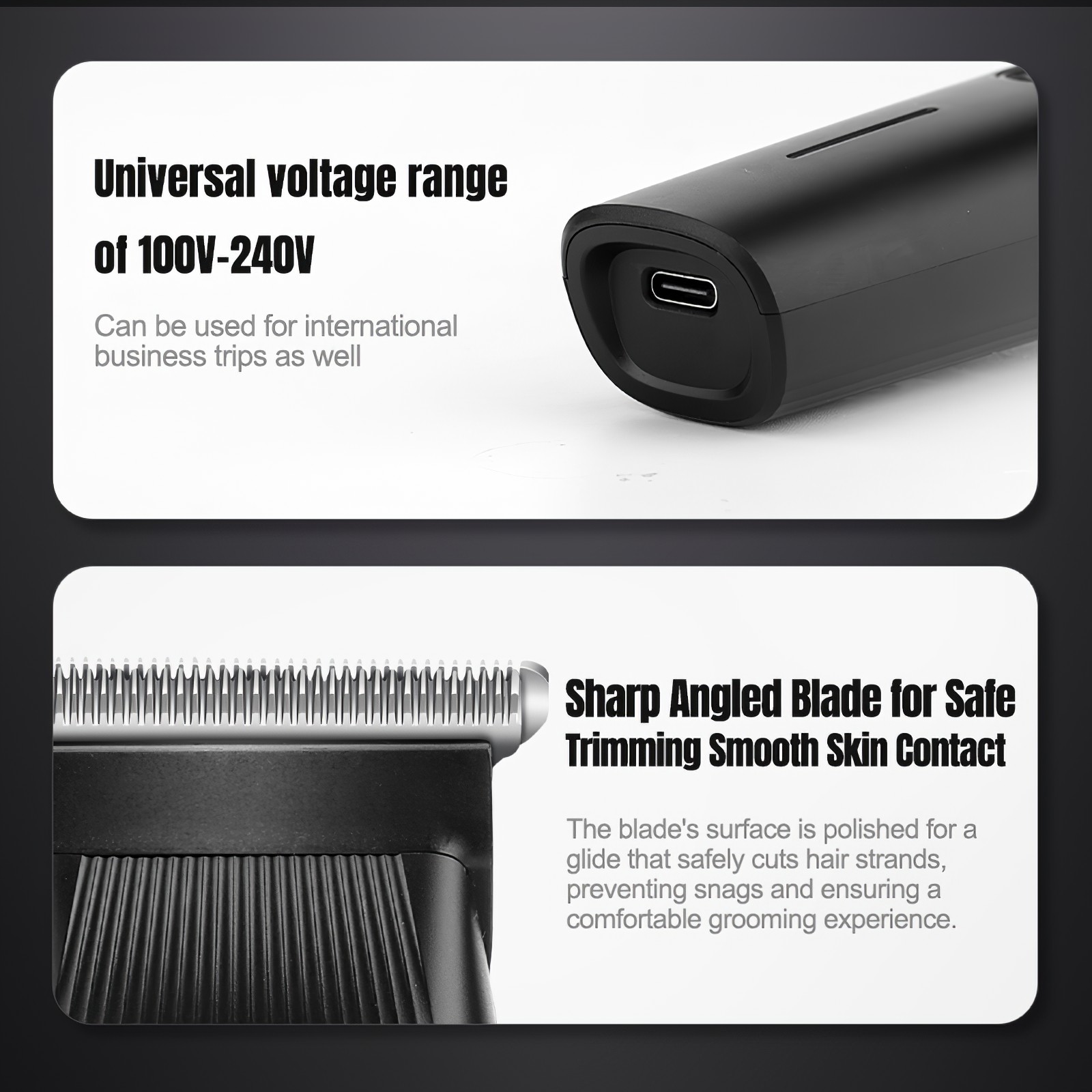 3‑In‑1 Mens Grooming Kit Beard Nose Ear Hair Trimmer Black