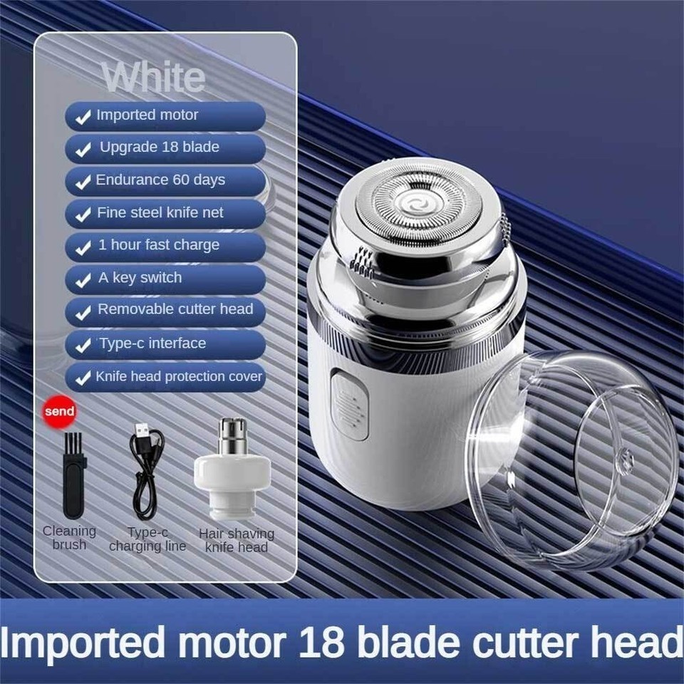 2 in1 Mini Portable Electric Travel Shaver-for Men USB Rechargeable Shaver Razor