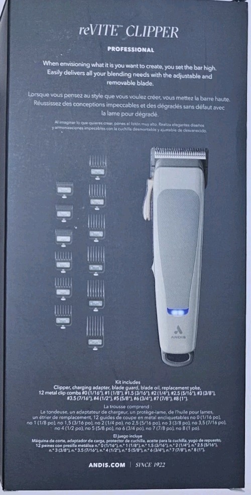 ANDIS REVITE CLIPPER W/ TAPER BLADE – GREY