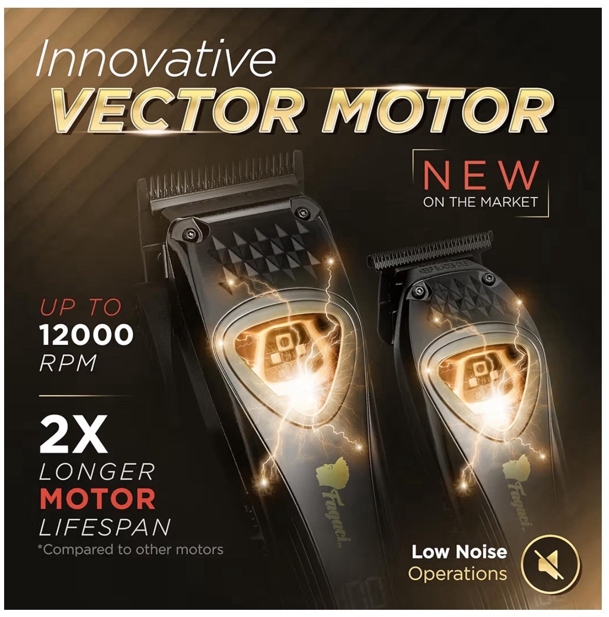 New Seal Fagaci Professional Hair Clippers DLC Blade High Torque Vector Motor