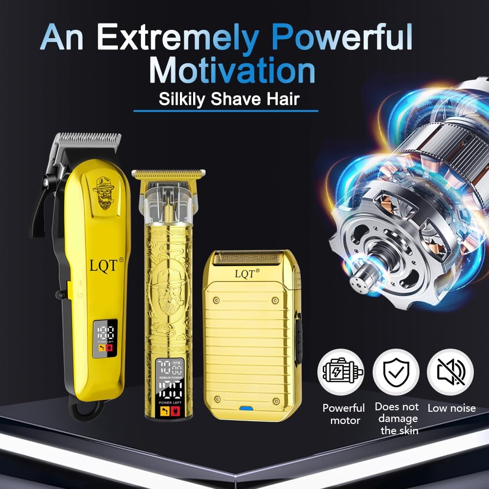 Professional Cordless Hair Clippers Kit – Rechargeable Trimmer for Men with P…