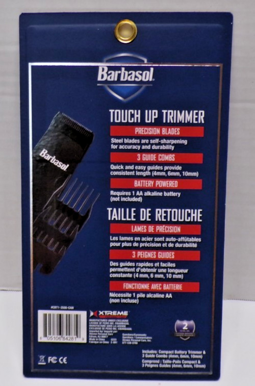 Barbasol 4 pc. Touch Up Trimmer Set Battery Powered Compact Size