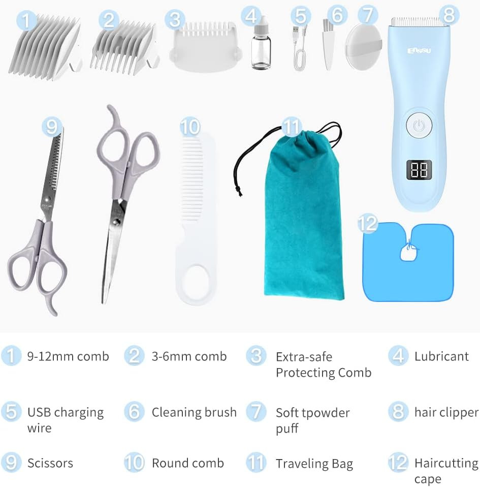 Baby Hair Clippers, Professional Quiet Hair Trimmer for Kids and Toddler, Wat…