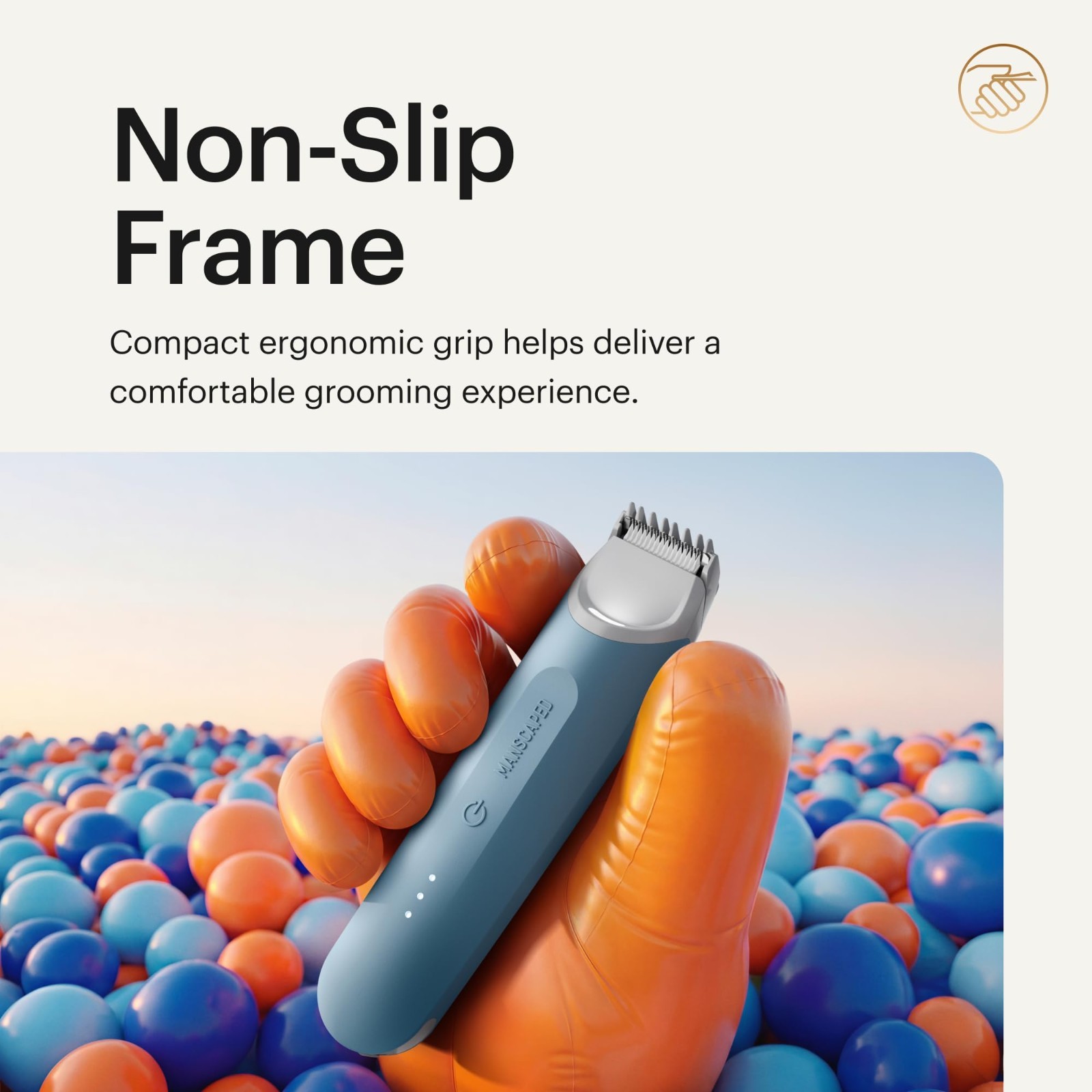 Waterproof Groin & Body Hair Trimmer – SkinSafe Blade, USB-C, 60 Min Runtime, 2