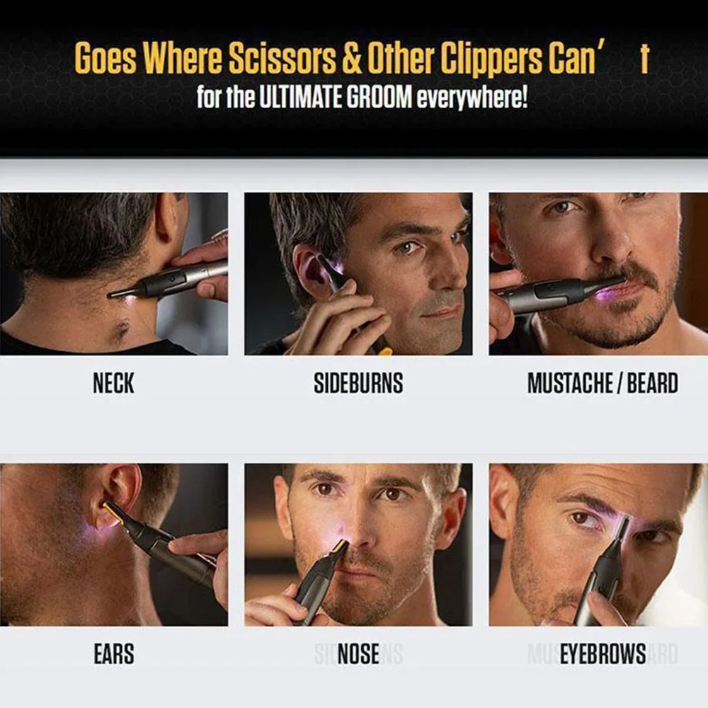 Rechargeable Nose Face Neck Eyebrow Hair Mustache Beard Trimmer Shaver Clippers