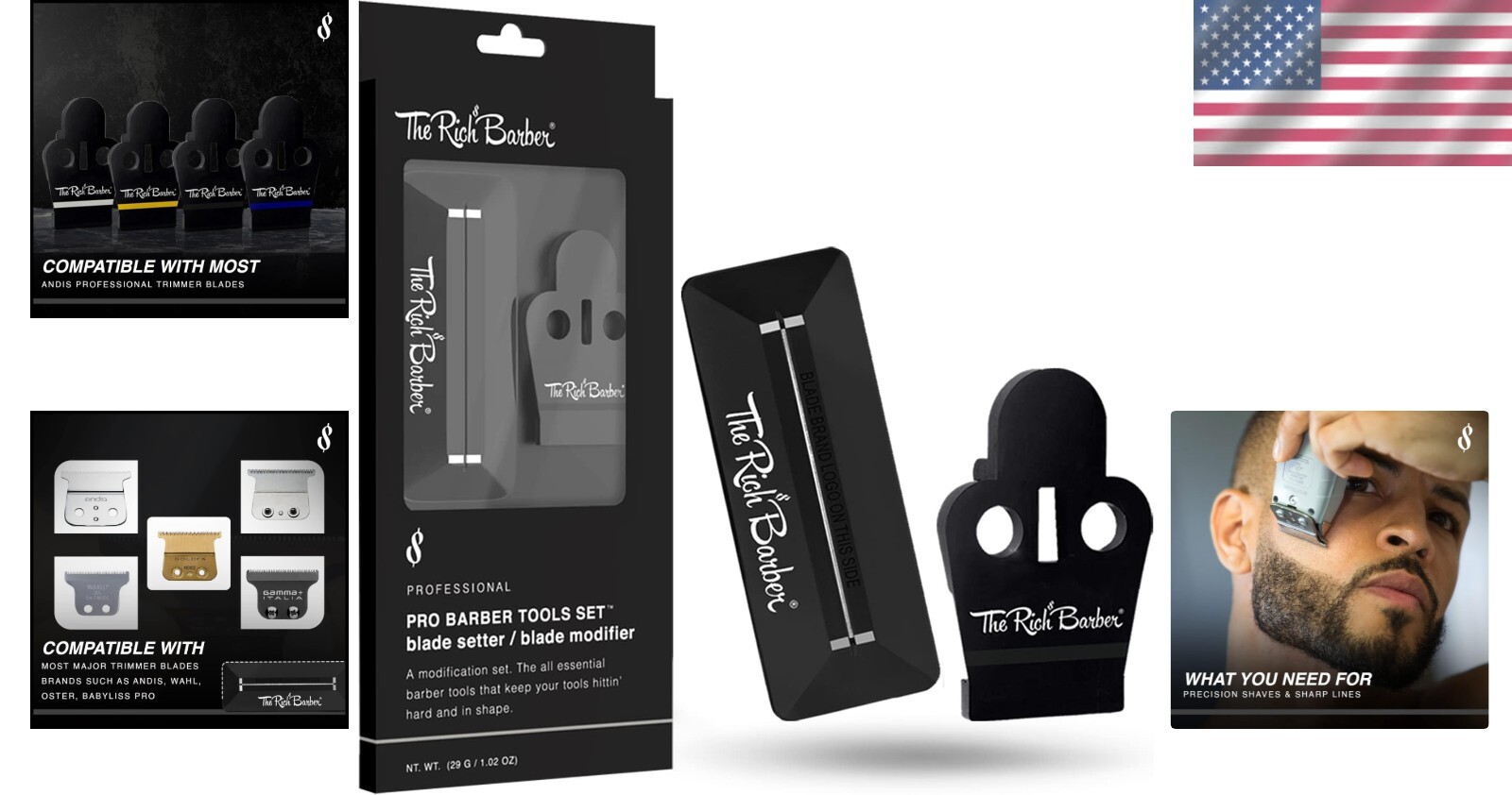 Pro Barber Tools Set – 1-Minute Blade Modifier & 10-Second Setter for Precision