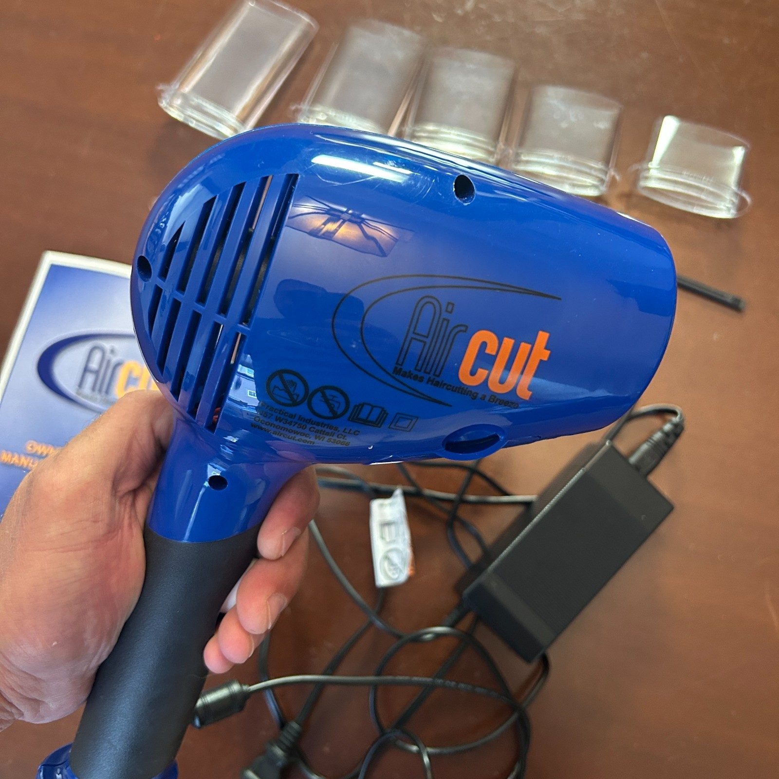 Aircut Vacuum Haircutting System DIY Home Kit Vacuum w/ 9 Guards Manual Tested