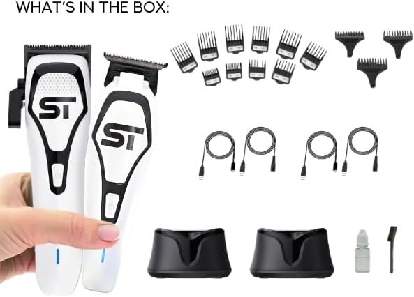 Supreme Trimmer Darkstar72 Clipper & Trimmer Set w Magnetic Vector Motor | White