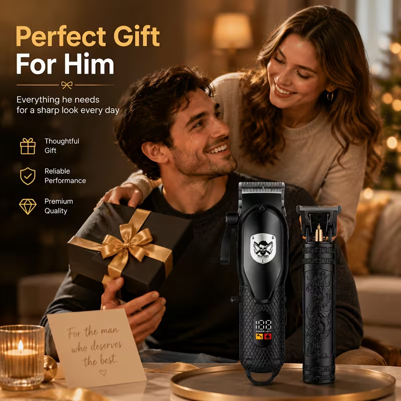 Rechargeable Electric Grooming Kit. Equipped with an LCD Battery Display