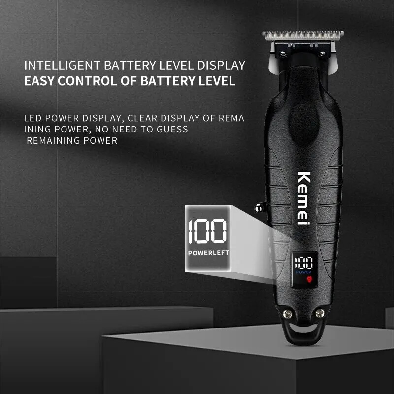 ✅ Mens Hair Trimmer 0mm Zero Gap Cordless Electric Detailer Barber Kemei 2293