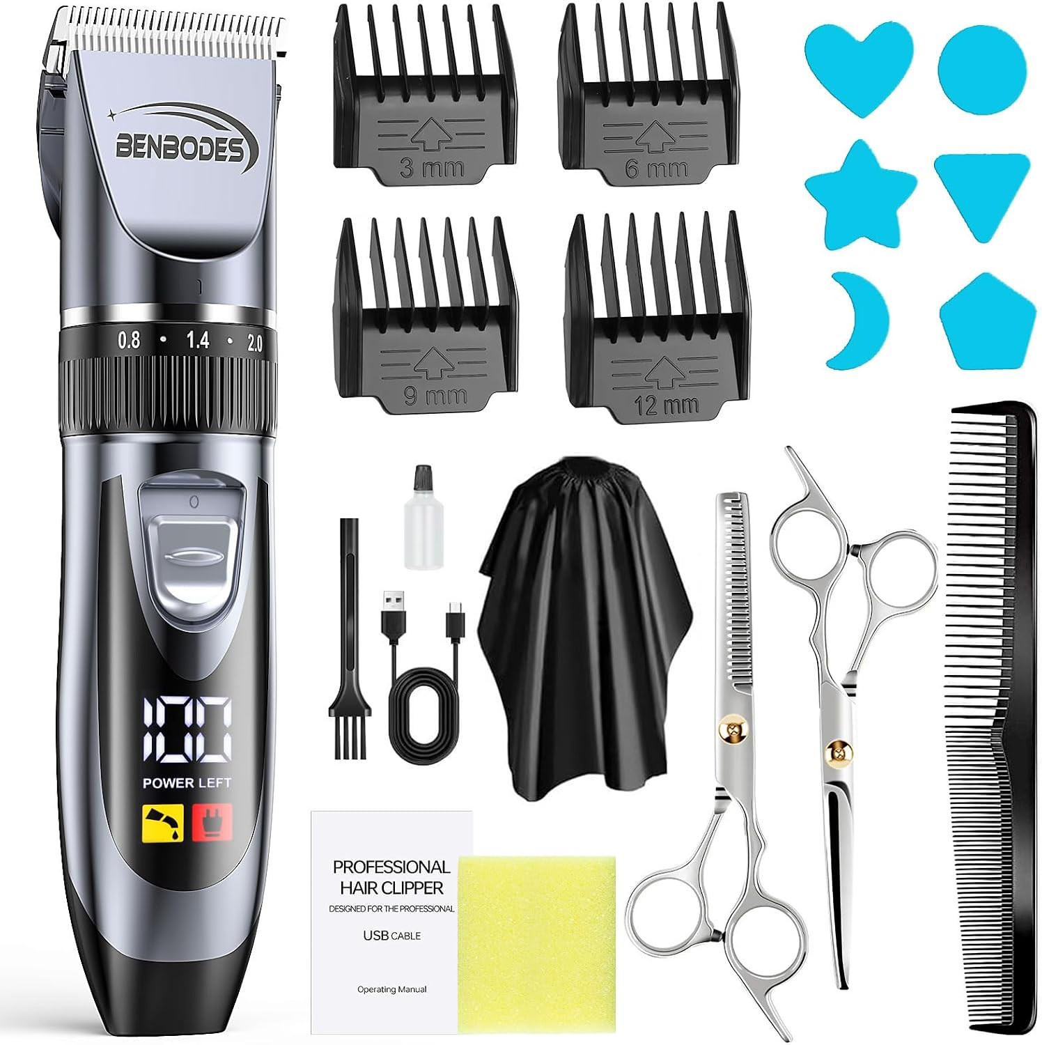 14-in-1 Cordless Hair Clippers for Men – Rechargeable Grooming Kit