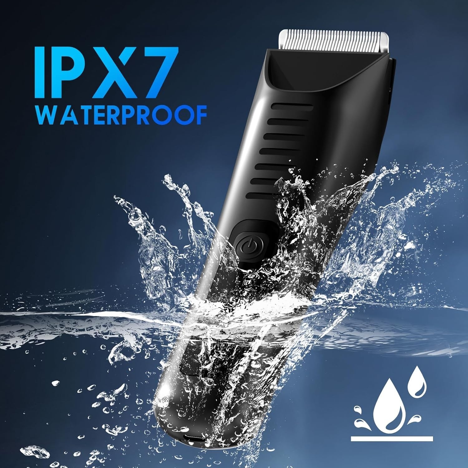 Electric Body Hair Trimmer – Waterproof Trimmer for Men with LED Light, Wet/D…