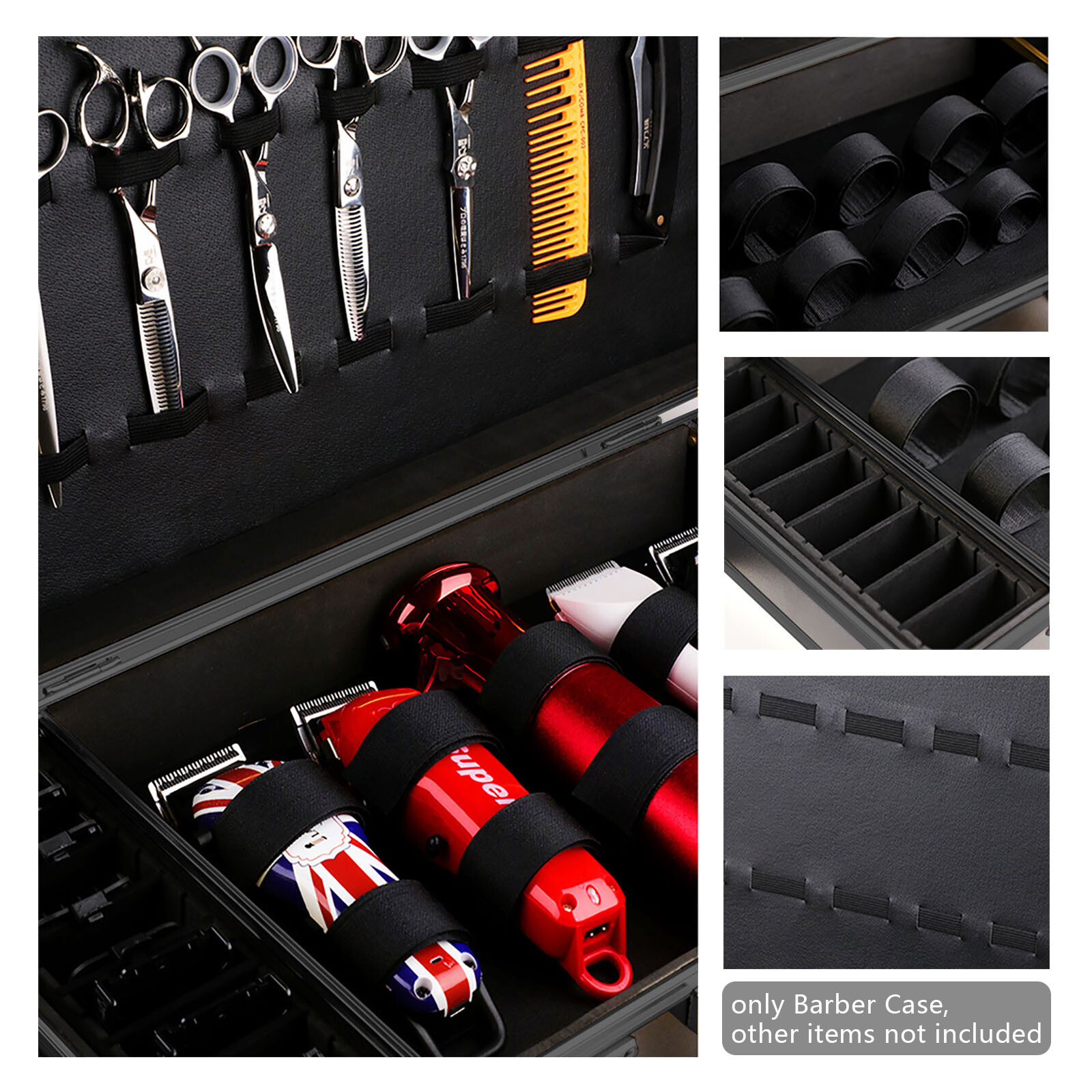 Barber Stylist Suitcase Carrying Case Box For Clippers Trimmers Scissors Combs