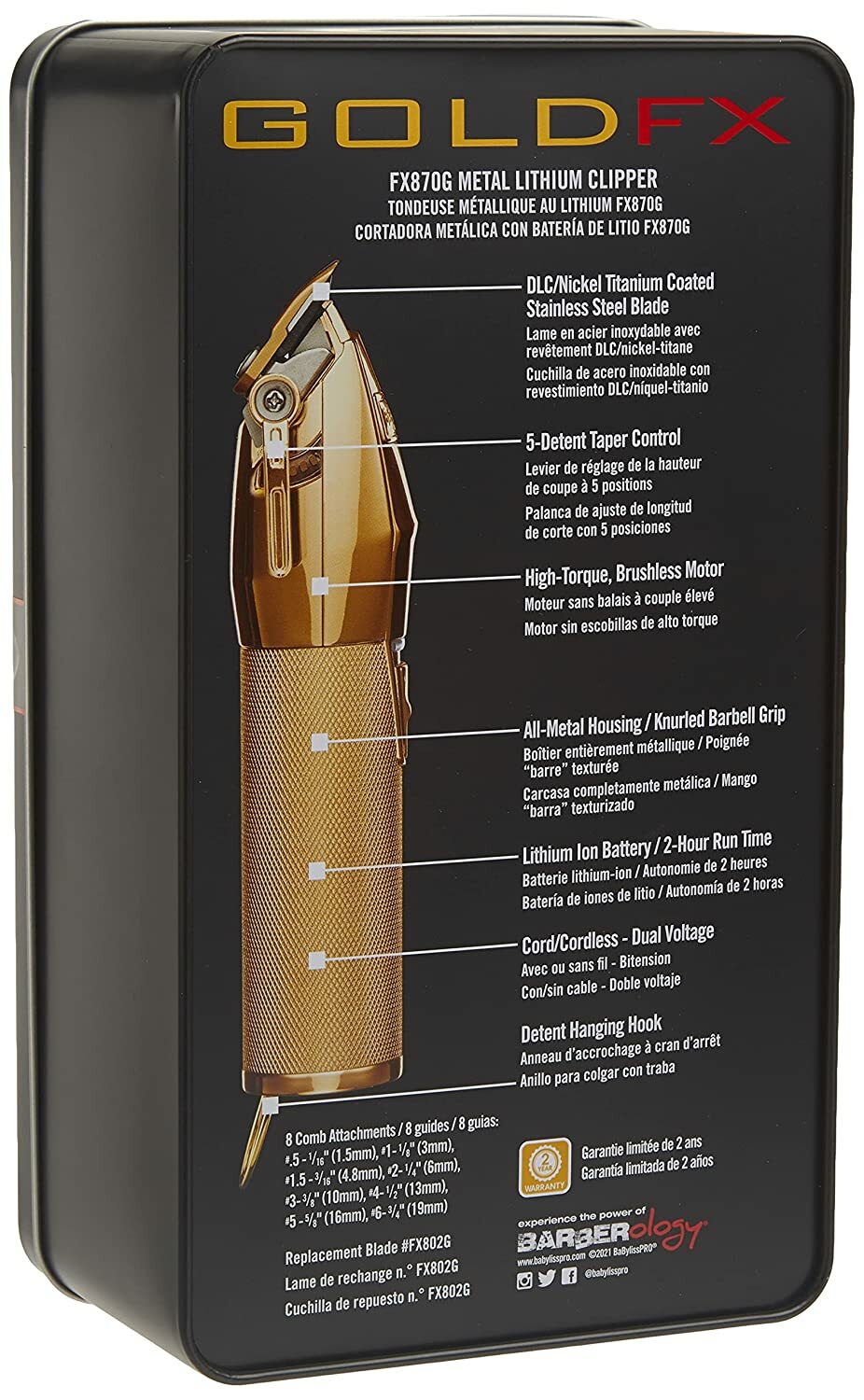 BaBylissPRO GOLDFX Collection Clipper – FX870G
