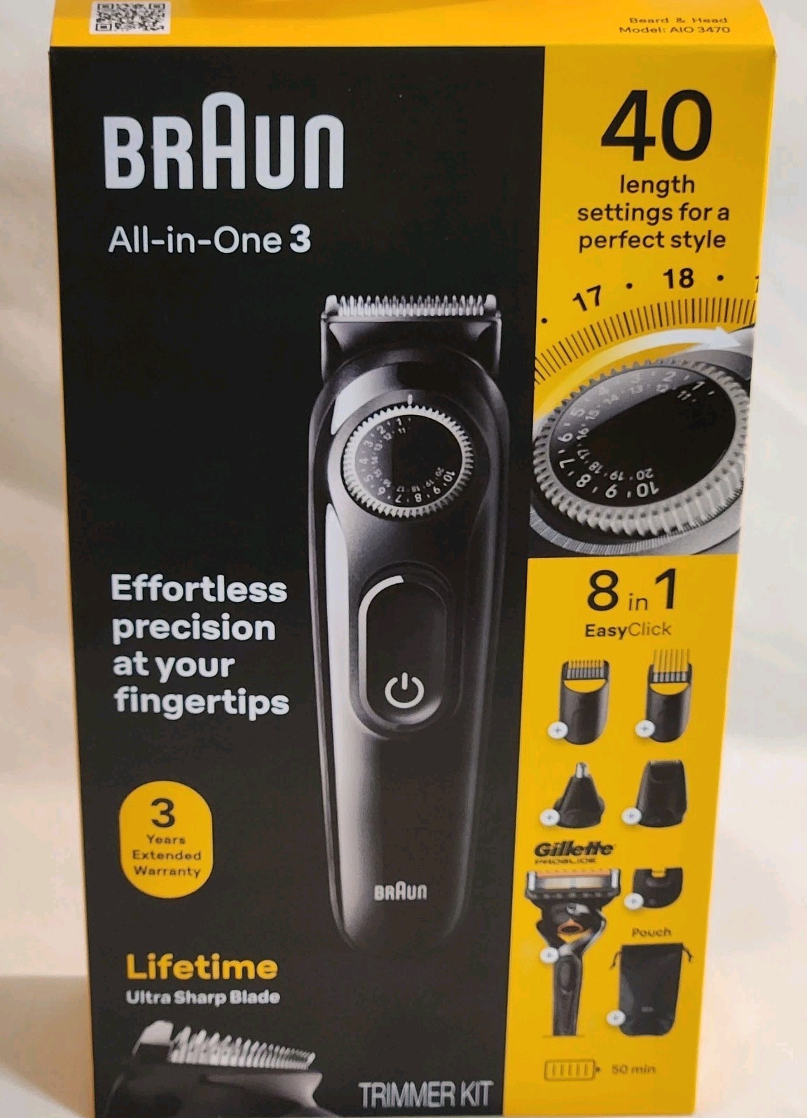 Braun All-in-One 3 8-in-1 Electric Beard Trimmer Kit & Razor NEW