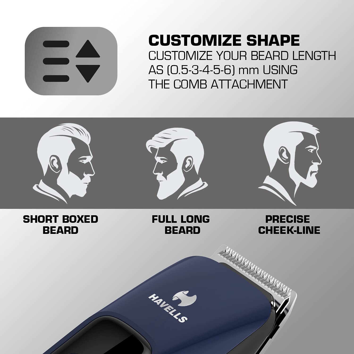 Havells Multipurpose Trimmer for Mens,Stainless Steel,Rechargeable,‎‎ ‎‎Bt5112C,