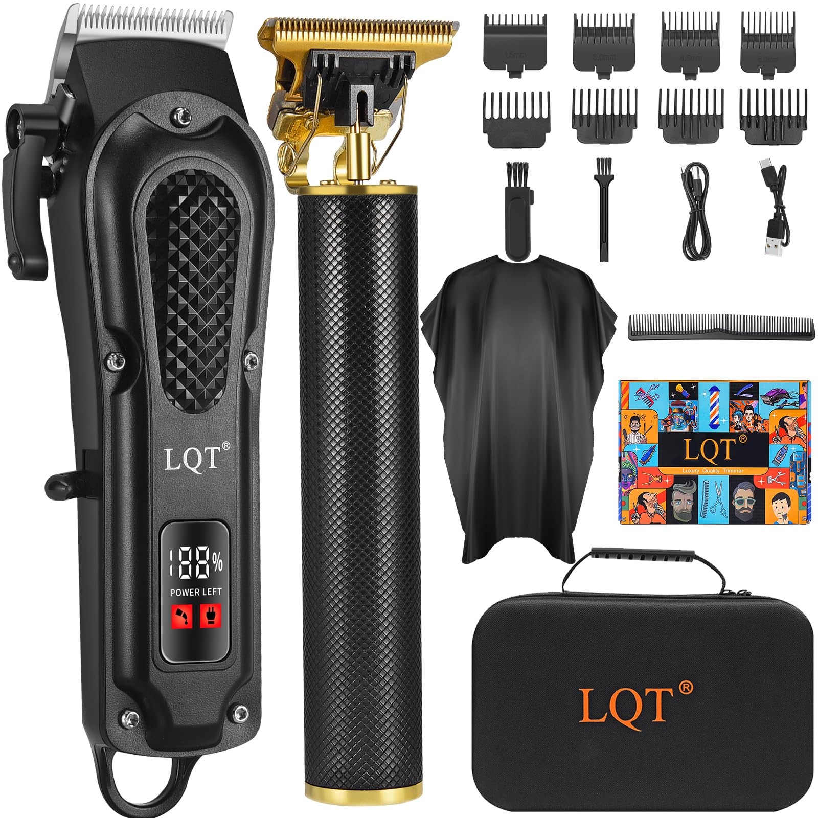 ® Men’s Professional Hair Clippers Kit，Cordless & Corded Barber Clippers Set，…