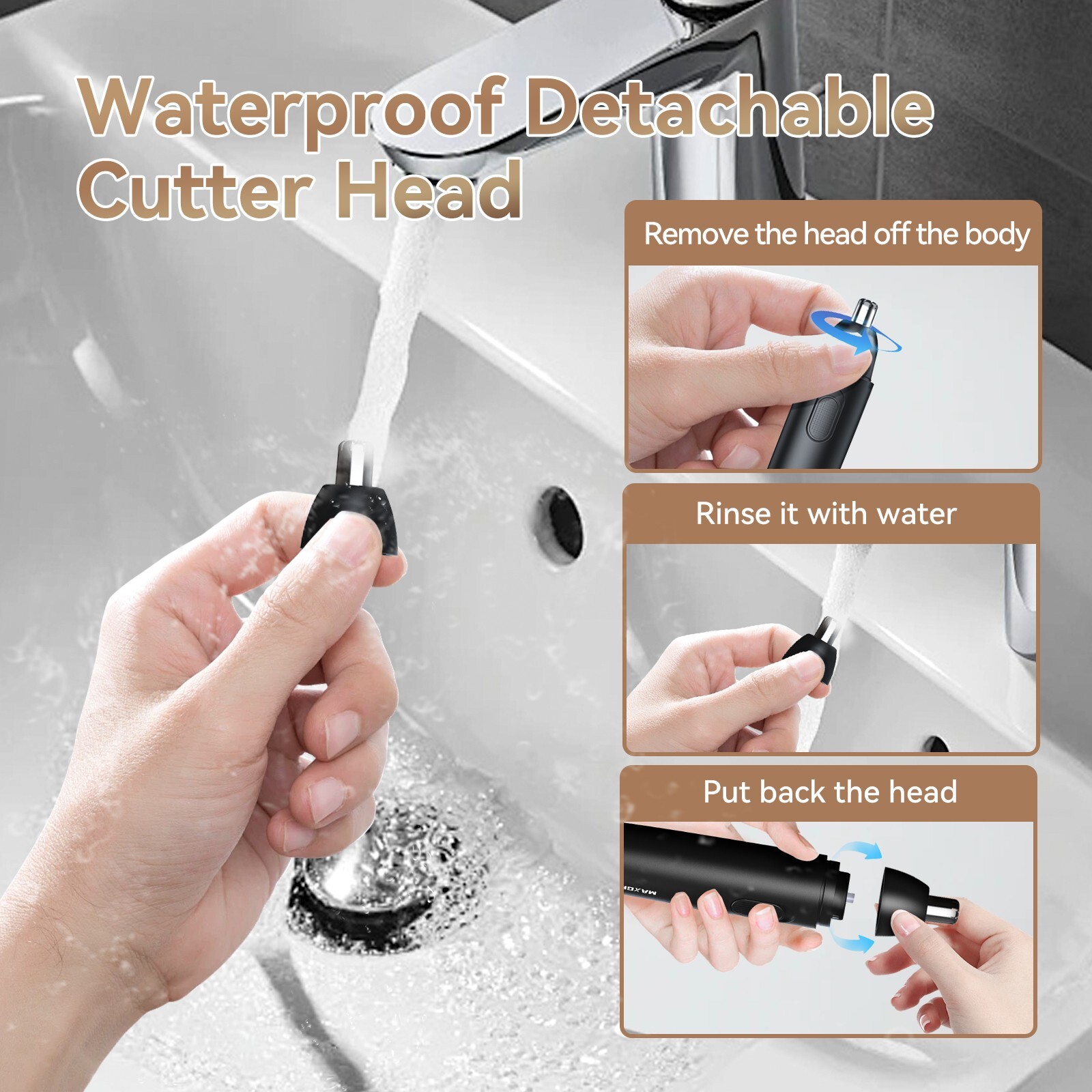 Nose Hair Trimmer For Men Rechargeable Ear Nose Eyebrow Hair Trimmer Shaver