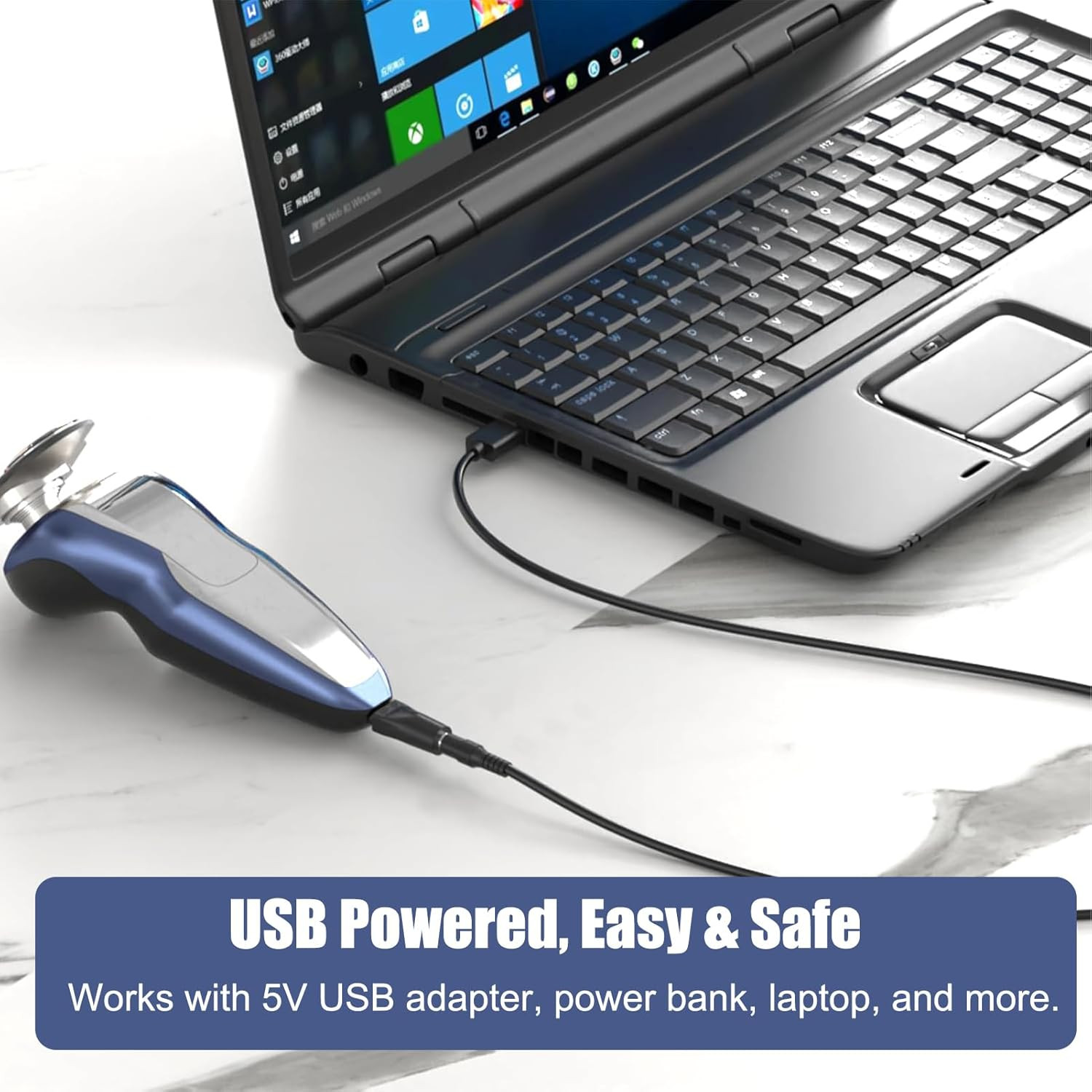 7-In-1 Shaver Trimmer Charger Cable USB to DC 5V with 6 Tips