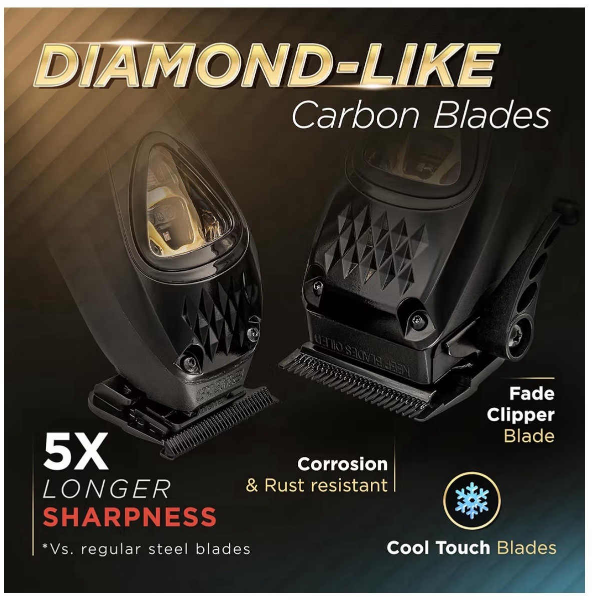 New Seal Fagaci Professional Hair Clippers DLC Blade High Torque Vector Motor