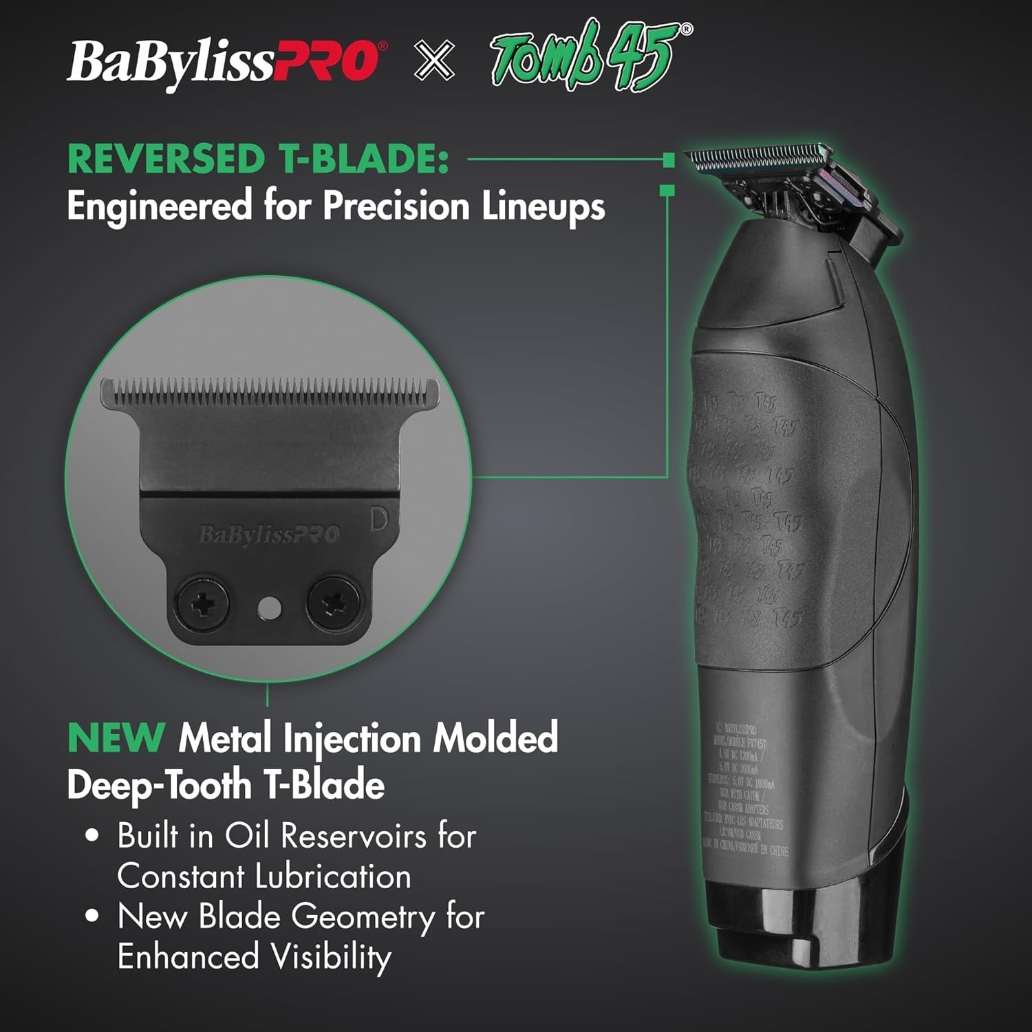 Babyliss Pro TOMB 45 Wirelss Charging Lithium-Ion Zero Gap Trimmer FXT45T