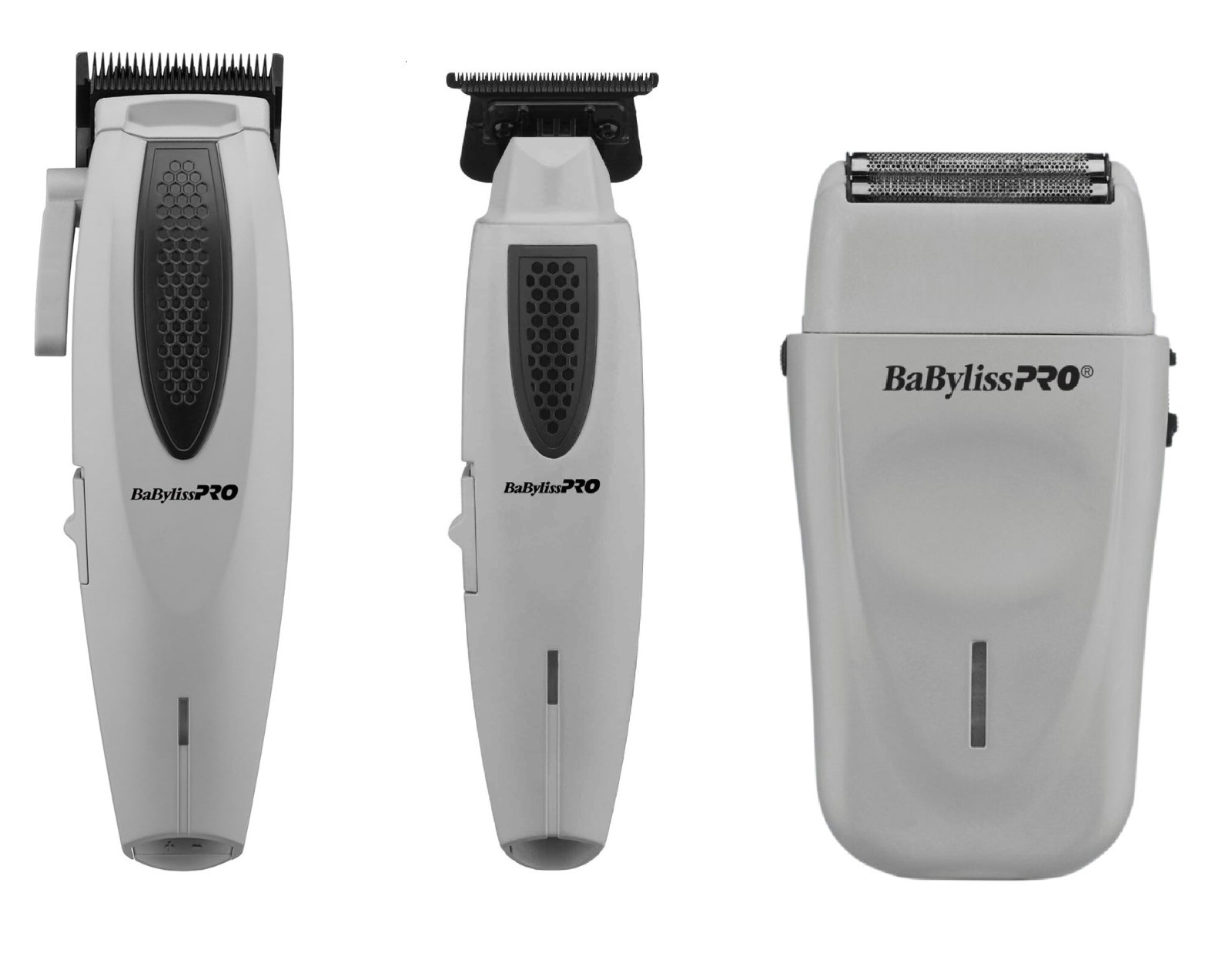 BaByliss PRO LithiumFX+ Cordless Ergonomic Clipper Trimmer Shaver Combo Set Gray