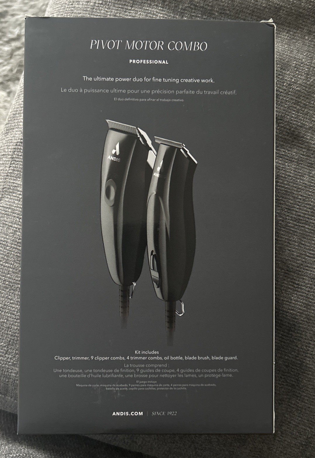 Andis Professional Pivot Motor Combo Clipper Trimmer Barber Salon Set 24810 New!